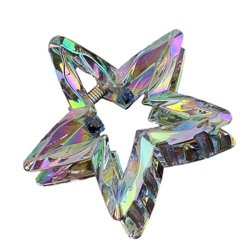 Moderne Haarspange mit Sternen, Perlmutt-Haarspange, Acryl, für den täglichen Gebrauch, besondere Anlässe, ausgehöhlter Stern von Psdndeww