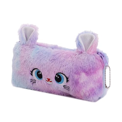 Multifunktionales Federmäppchen, Cartoon-Katzen-Federmäppchen, Schreibwaren-Tasche, Plüsch-Stifttasche, hübscher Bleistift-Organizer für Studenten, a von Psdndeww