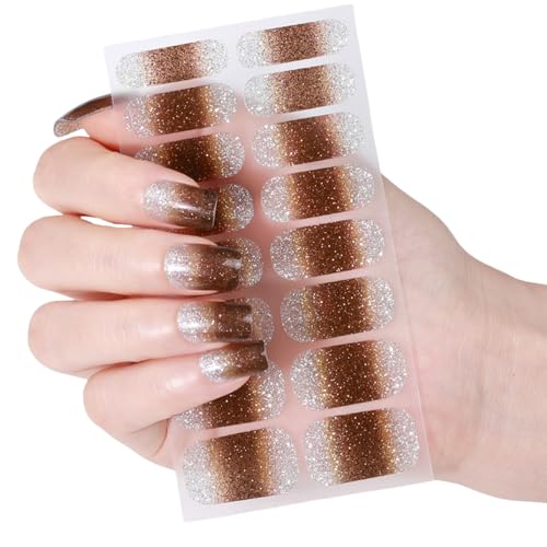 Nagellack Aufkleber Katzenaugen Gele Nagelstreifen Nagellack Wraps Glitzernde Gele Nagelaufkleber Maniküre Aufkleber von Psdndeww