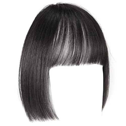 Natürlich Aussehender Clip In Air Bangs Haarteil Verstellbare Braune Schwarze Synthetische Randperücken Für Frauen von Psdndeww