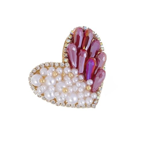 Premiumlegierungsnadel Mit Perlen Strasssteinen Dekore Vintage Styles Kristall Herz Brosche Charme Für Tägliche Verschleißdaten Femininer Strasssteine ​​funkelnder Kristallmedely Für Taschen Und von Psdndeww
