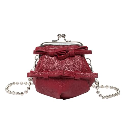Psdndeww 2025 Trendy Small Crossbody Bag Für Frauen PU Leder Umhängetaschen Kompakte Lippenstift Geldbeutel Mit Metallkettengurt Praktische PU Leder Umhängetasche von Psdndeww