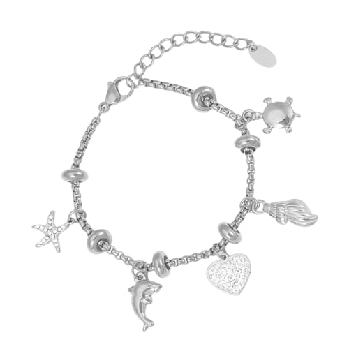 [Psdndeww] Austauschbarer Schmuck Gold Silber Edelstahl Bordsteinkette Edelstahl Kristalldekoration Unisex Serie Zubehör Sun Moon, 銀, Wie in der Beschreibung beschrieben, Kein Edelstein von Psdndeww