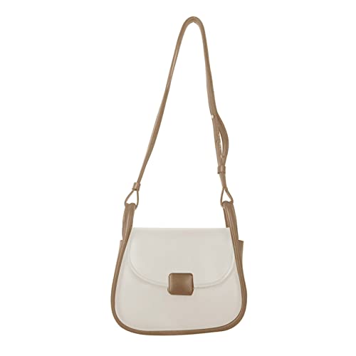 Psdndeww Einfache Umhängetasche Für Frauen PU Leder Crossbody Weibliche Achselmädchen Messenger Kleine Unterarm Simple Small Crossbody Für Frauen Feste Farbe Schulter PU Leder Handtasche von Psdndeww