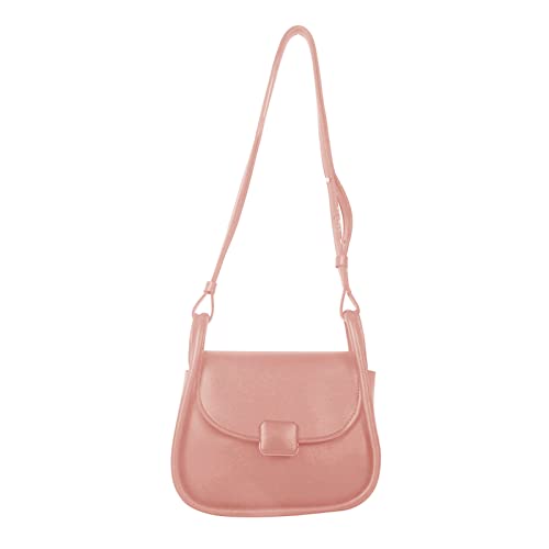Psdndeww Einfache Umhängetasche Für Frauen PU Leder Crossbody Weibliche Achselmädchen Messenger Kleine Unterarm Simple Small Crossbody Für Frauen Feste Farbe Schulter PU Leder Handtasche von Psdndeww