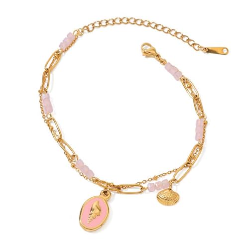 Psdndeww Einstellbare Seesternschale Charme Armband Edelstahl Acrylperlen Anhänger Handgelenk Kette Schmuck Mode Muschel Anhänger Armband Für Frauen von Psdndeww