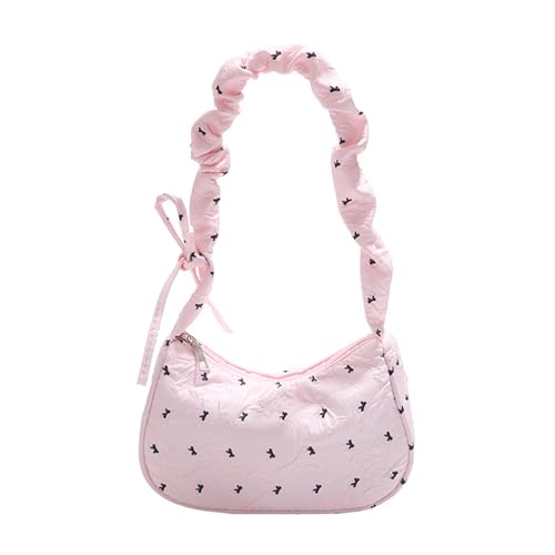 Psdndeww Eleganter Unterarm Umhängetasche Mit Plissigem Riemen Geräumiger Innenraum Praktischer Stoff Für Tägliche Pendelverkehrsbeutel Leichte Schultertasche von Psdndeww