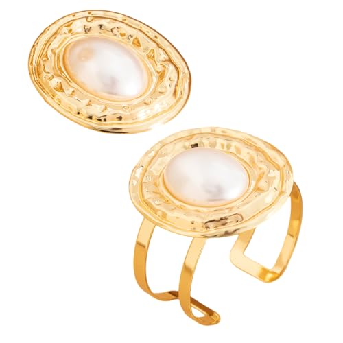 Psdndeww Elegantes Ovales Armband Und Ringe Set Übertrieben Schmuck Mode Frauen Accessoires Für Tägliche Kleidung Oder Abendpartys Abendpartyschmuck von Psdndeww