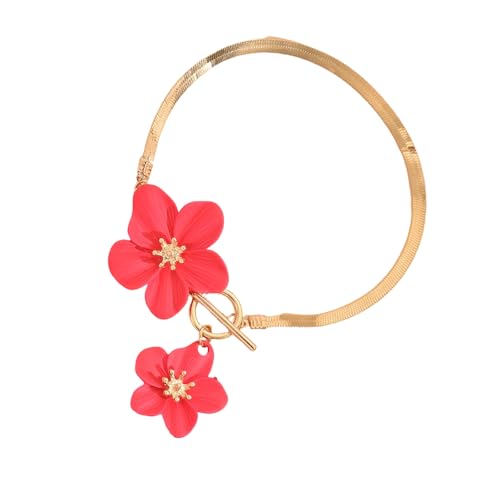 Psdndeww Feminine Blumen Knöchelarmband Eisenkette Einstellbares Fit Beach Schmuckzubehör Stylische Outfit Enhancer Für Ihr Trendiges Blumenknöchelarmband von Psdndeww