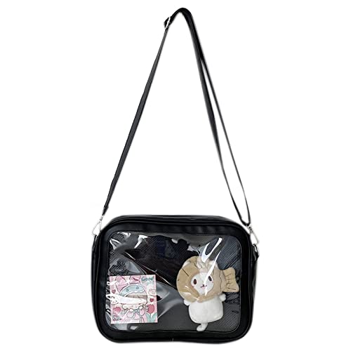 Psdndeww Frauen Transparente PVC Süße Tasche Crossbody Umhängetaschen Japanische Stil Geldbörse Für Arbeitsgeschäftsreise PVC Crossbody Tasche von Psdndeww
