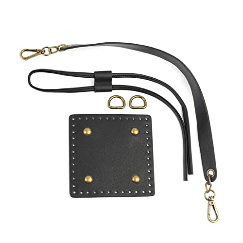 Psdndeww Gewebte Beutel Quadratmuster Bodenplatte & Zugschnurgriff Für Eimer Geldbörse Schulter Gewebtes Zubehör Einkaufstasche Schwarz Kaffee von Psdndeww