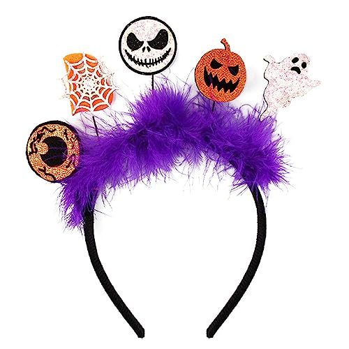 Psdndeww Gruseliges Halloween-Haarband, Halloween-Haarschmuck, Halloween-Haarspangen mit Fledermaus-Hexen- und Spinnen-Designs von Psdndeww