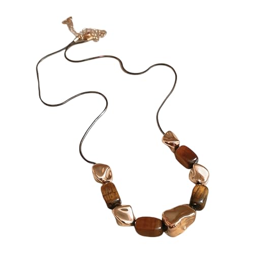 Psdndeww Halskette aus Edelstahl mit Sonnenanhänger aus Naturstein, einzigartige Schlüsselbeinkette, Schmuck widersteht täglichem Tragen und bei Nacht, フリーサイズ, Wie in der Beschreibung beschrieben von Psdndeww