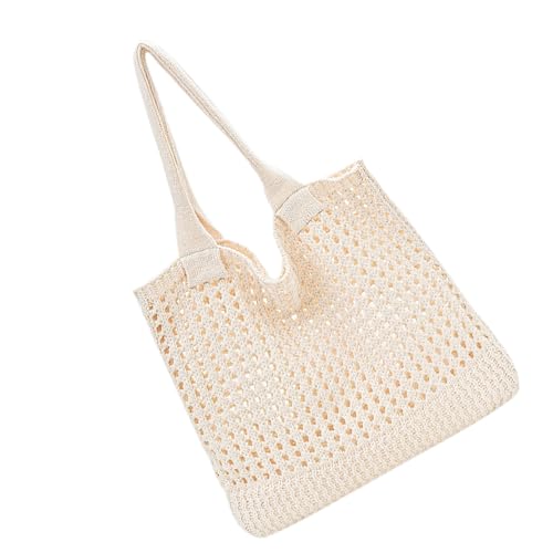 Psdndeww Handgefertigte Häkelhäutentasche Handtasche Lässig Schulter Einkaufshandtasche Für Frauen Summers Mesh Strand Geldbeutel Faltbare Hoboes Taschen Mesh Beach Bag Mit Reißverschluss von Psdndeww