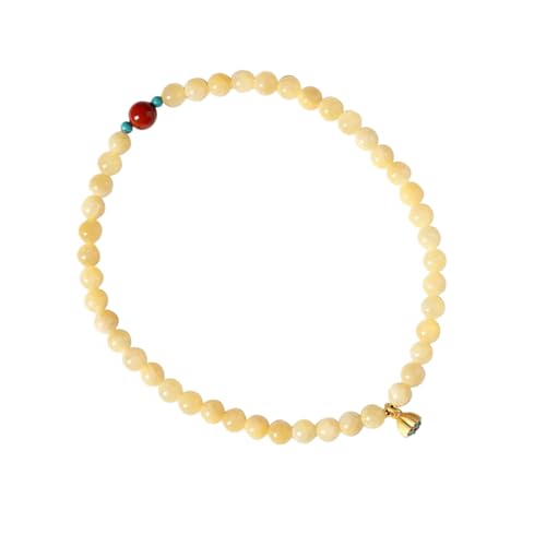 Psdndeww Handgefertigtes Gelb Jades Blumenarmband Naturstein Vintage Armband Schmuck Für Glück Und Moderne Stile Gelbe Jades Buddhist Mode Schmuck von Psdndeww