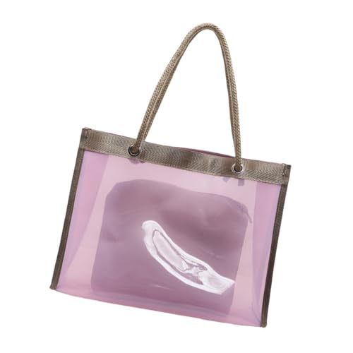 Psdndeww Klare PVC Handtasche Große Kapazität Praktische Umhängetasche Und Make Up Beutel Die Für Arbeitspendler Oder Strand Urlaubsmode Transparent von Psdndeww