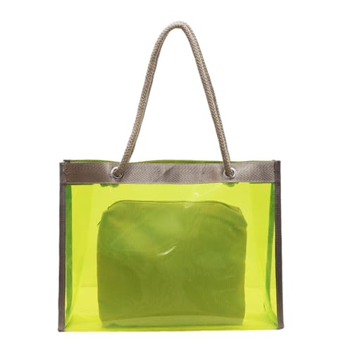 Psdndeww Klare PVC Handtasche Große Kapazität Praktische Umhängetasche Und Make Up Beutel Die Für Arbeitspendler Oder Strand Urlaubsmode Transparent von Psdndeww