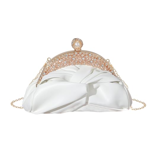 Psdndeww Kupplungsbaus Geldbörsen Für Frauen Abendbeutel Falten Clutches Tasche Mit Kette Für Hochzeitsfeier Leder Cross Body Umhängetaschen Frauen Kettenwechselbeutel von Psdndeww