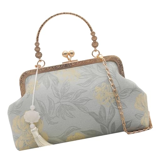 Psdndeww Luxuriöse Kette Cheongsam Bag Elegante Chinesische Stile Schulter Auffällige Handtasche Stickerei Abendparty Geldbeutel Gestickt Qipao von Psdndeww