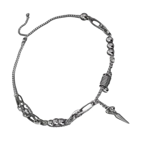 Psdndeww Moderne Nietenkette aus Titan-Stahl, lässiger Hip-Hop-Schmuck, Statement-Stücke für trendige Männer, Alltag, Freizeit, Gothic-Stil von Psdndeww