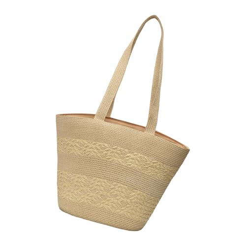 Psdndeww Praktische Strohbeutel Für Frauen Mit Großer Kapazität Gewebter Handtasche Lässige Einkaufsbeutel Für Strand Und Reisebereich Schulter von Psdndeww