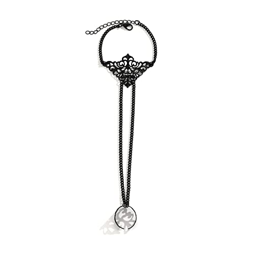 Psdndeww Punk Armband Kette Quaste Hand Handgelenksgurt Schmuck Für Frauen Mädchen Finger Armbänder Gold Gothic Silber Schwarze Mädchen Armbänder Silber Mode von Psdndeww