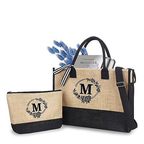 Psdndeww Sackleinen Geschenktüten Strandtasche Mit Weichen Griffen Für Frauen Hochzeit Picknick Reise Arbeit Handtaschen Handtaschen von Psdndeww