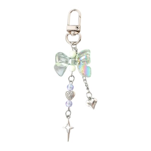 Psdndeww Schöne Star Herz Bögen Schlüsselbund Ästhetisches Zubehör Autoschlüsselringe Geldbeutel Handtasche Rucksackbeutel Charme Für Frauen Ästhetische Accessoires von Psdndeww