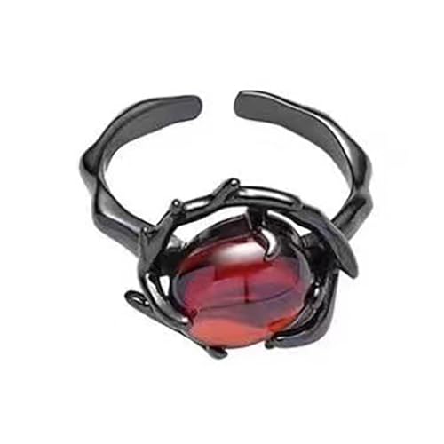 Psdndeww Schwarze Dornenringe Mit Kristall Einzigartigem Gotischen Stil Verstellbaren Zirkonfinger Offene Ringe Schmuck Geschenk Für Frauen Männer Quadratkristallring von Psdndeww