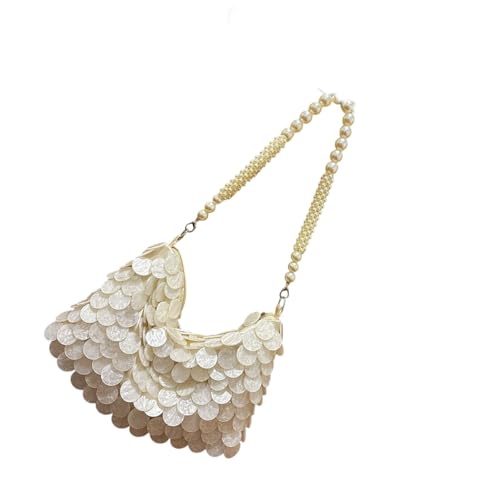 Psdndeww Shimmering Scale Design Geflochtene Tasche Mit Abnehmbarem Riemen Mode Unterarm Geldbörse Für Abschlussballhochzeit Abend Event Schimmern Bankett Umhängetasche von Psdndeww