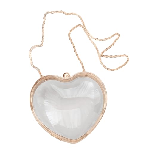 Psdndeww Stilvoller Acryl Mit Abnehmbarer Kettenherz Herz Form Tasche Klare Schultertasche Für Hochzeitsfeier Und Bankett Outfits Crossobdy Tasche von Psdndeww