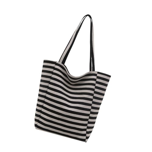 Psdndeww Toted Bag Trendy Umhängetasche Streifen Leinwand Hoboes Taschen Einfache Geldbörsen Satchel Women Casual Handtasche Für Arbeiten Dating College Trendy Geldbeutel Handtasche von Psdndeww