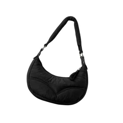 Psdndeww Unisex Nylon Umhängetasche Mit Verstellbarem Riemen Und Gesteppten Detail Crossbody Geldbörsen Ideal Zum Einkaufen Oder Zur Halbmondhandtasche von Psdndeww