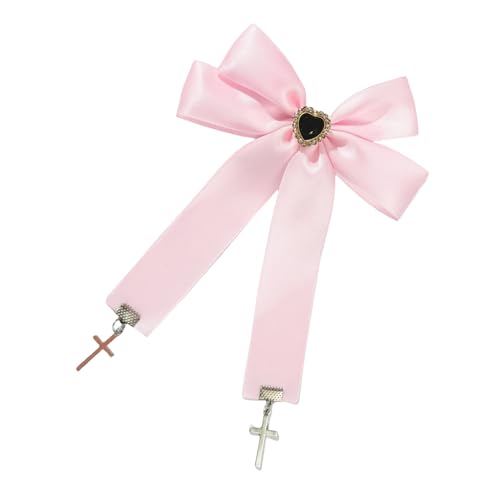 Punk Haarclip Mit Kruzifixs Anhänger Bowknot Barrettes Non Rust Spring Clip Für Weibliche Halloween Haarstyling Werkzeuge von Psdndeww
