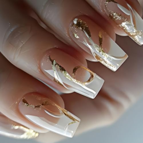 Quadratische Presse Nägeln Gefälschte Nägel Pailletten Kleber Auf Nägeln Künstliche Acrylnägel 24 Pcs Stick Auf Nägeln Für Frauen Mädchen von Psdndeww