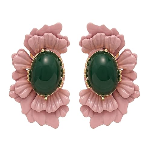 Raffinierte Ovale Blumenohrringe Mit Silbernadel Retro Styles Elegant von Psdndeww