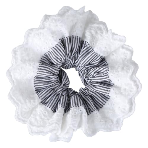 Ruffled Scunchies Blaue Spitzenarbeit Multi Layer Haar Binde Haarseile Scunchies Kostüm Lakinus Haarkrawatte Haarkrawatte von Psdndeww