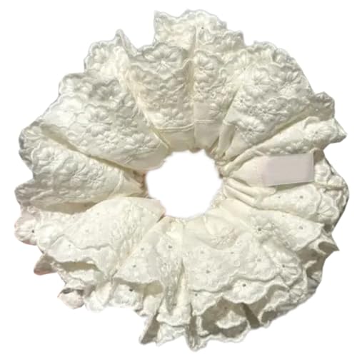 Ruffled Scunchies Blaue Spitzenarbeit Multi Layer Haar Binde Haarseile Scunchies Kostüm Lakinus Haarkrawatte Haarkrawatte von Psdndeww
