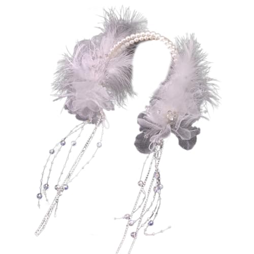 Schöne und bequeme Spitze Stirnbänder mit Ringen für Prinzessinnen und Quasten, Kopfschmuck für Braut und Frauen von Psdndeww