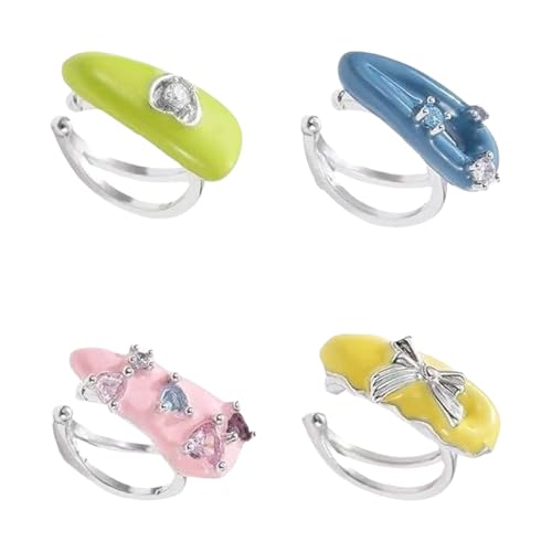 Set Von 4 Stilvollen Ohrclips Ohne Piercing Erforderte Lebendige Farbfarbe Tierblumenstern Designs Für Besondere Anlässe Party Ohrclip Set Von 4 Stilvollen Ohrclips Ohne Piercing Erforderte Lebendige Farbfarbe Tierblumenstern Designs Für Besondere Anlässe Party Ohrclip von Psdndeww