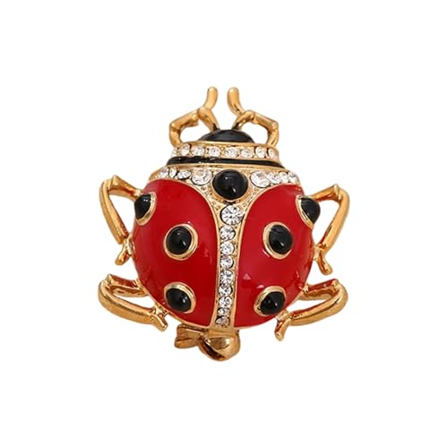 Stilvolle Marienkäfer-Brosche mit sicherem Verschluss, modischer Tropfen-Ölschmuck für lässige oder formelle Outfits, handgefertigte Tier-Brosche, Einheitsgröße, Wie beschrieben von Psdndeww