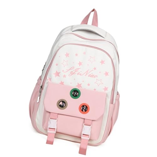 Student School Bag Travel Rucksack Ästhetic Star Print Korean Styles Casual Daypacks Für Girl Star Print School Tasche Gelegenheitsdaypäckchen Einfacher Rucksack von Psdndeww
