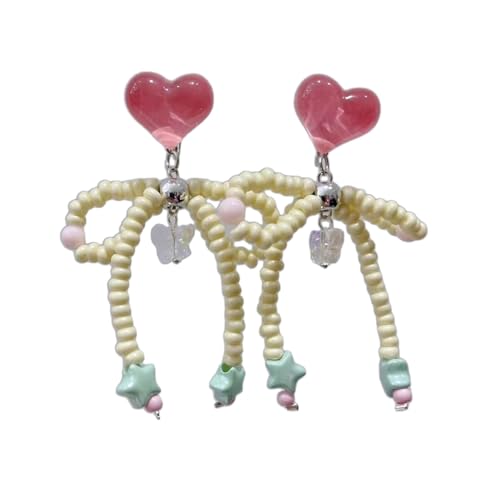 Sweet Heart Cloud Ohrringe Zauberer Perlen Bowknot Drop Ohrstolzen Accessoire Cley Ohr Ohrhänger Für Mode Enthusiasten Einzigartige Und Attraktive Ohrringe von Psdndeww