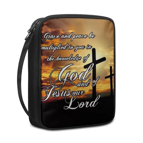 Psesaysky Bibeletui für Damen, Motiv: Kreuz Sonnenuntergang, leicht, große Größe von Psesaysky