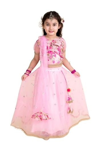 Pspeaches Mädchen Lehenga Choli, Pink, 3-4 Jahre Pspeaches Mädchen Lehenga Choli, Pink, 3-4 Jahre von Pspeaches