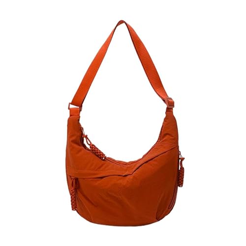 PsraGoor Nylon Crossbody Bag Trendy Crescent Bag Hobo Umhängetasche für Frauen (Orange) von PsraGoor
