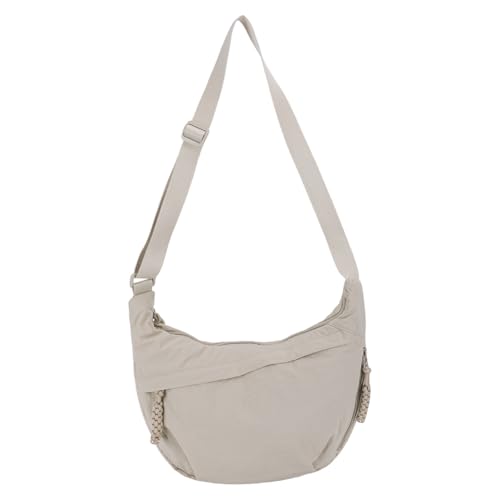 PsraGoor Nylon -Crossbody -Tasche, Frauen Crescent -Tasche, Umhängetaschen Penner mit Reißverschluss, Leichtweißhunger Pack Casual Slingbag mit verstellbarem Riemen für Einkaufsreisen (Gold) von PsraGoor