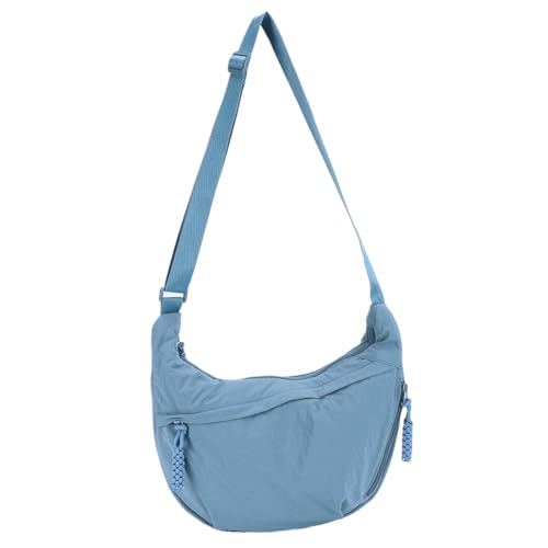 PsraGoor Nylon -Crossbody -Tasche, Frauen Crescent -Tasche, Umhängetaschen Penner mit Reißverschluss, Leichtweißhunger Pack Casual Slingbag mit verstellbarem Riemen für Einkaufsreisen (blau) von PsraGoor