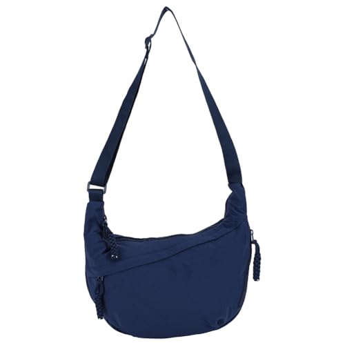 PsraGoor Nylon -Crossbody -Tasche, Frauen Crescent -Tasche, Umhängetaschen Penner mit Reißverschluss, Leichtweißhunger Pack Casual Slingbag mit verstellbarem Riemen zum Einkaufsreisen (dunkelblau) von PsraGoor