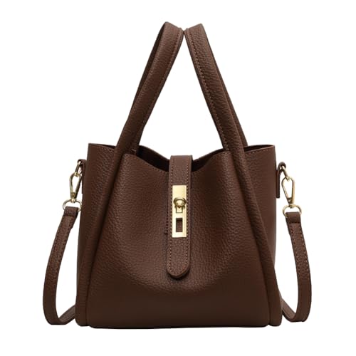 PsraGoor Vielseitige Slouchy Tasche für Frauen, Leder-Umhängetasche, Crossbody mit Clutch, feste Hobo-Handtasche für Reisen (Kaffee) von PsraGoor